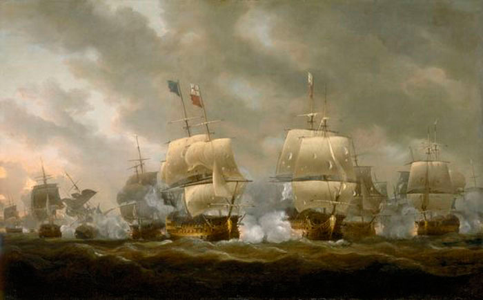 The Battle of Quiberon Bay, Nicholas Pocock, 1812. (National Maritime Museum)