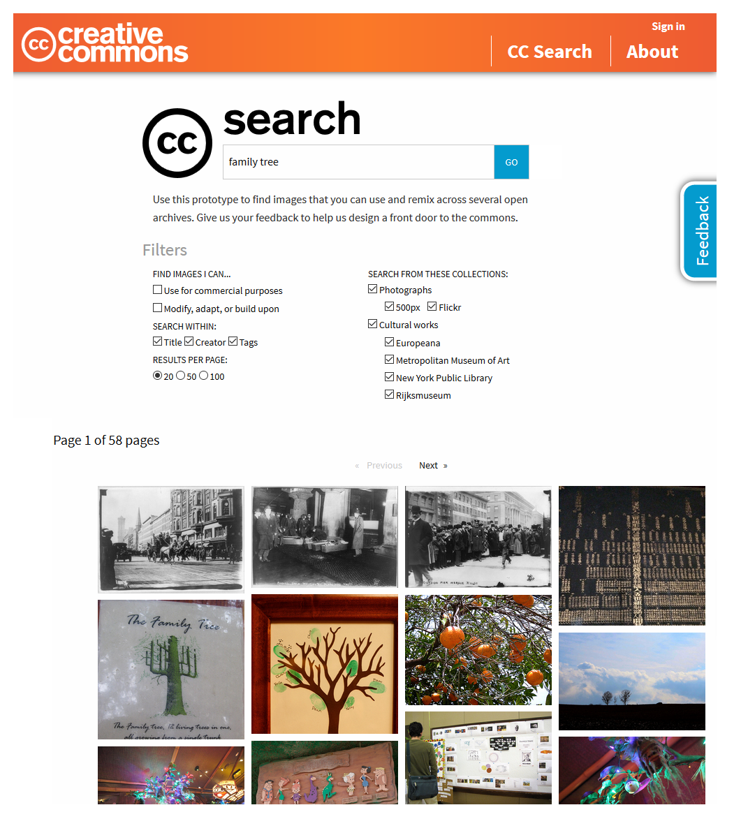 C search creative commons